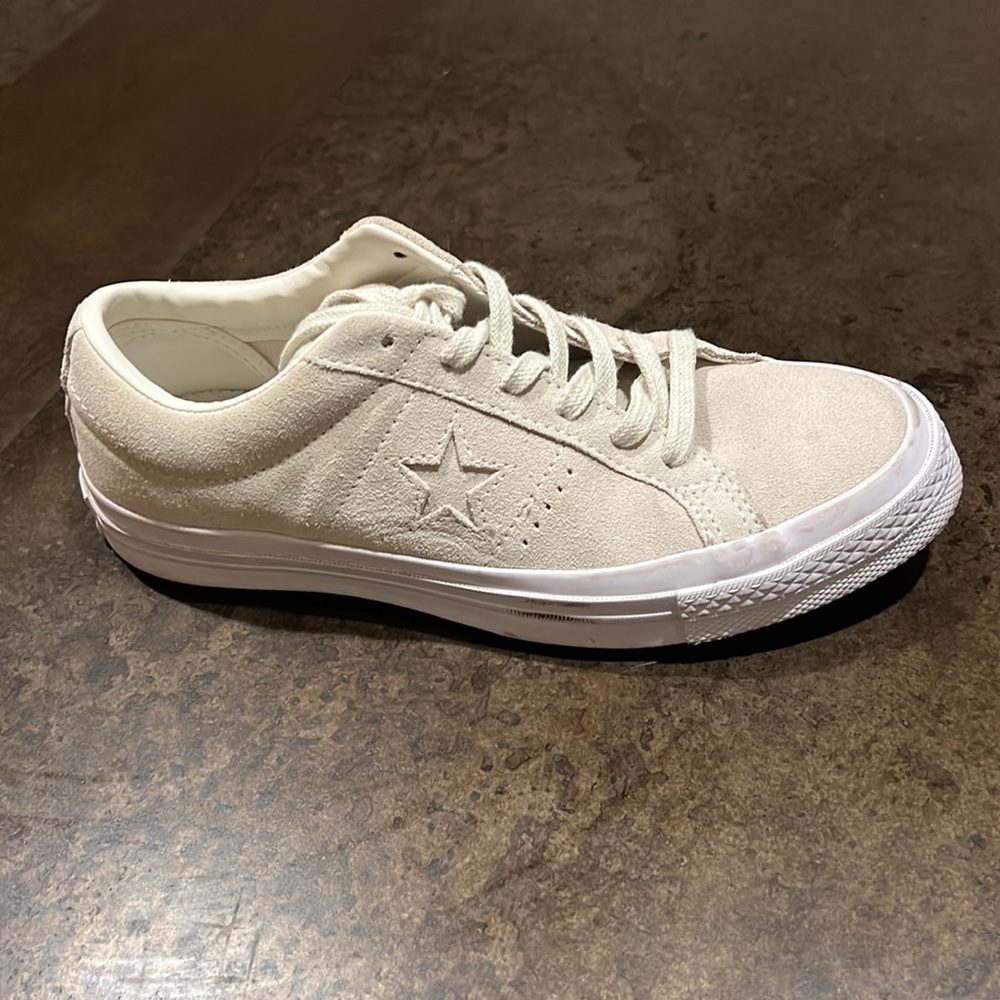 Converse Winter White Suede All Star Sneakers.  5/7